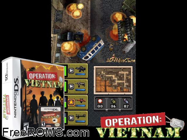 Operation - Vietnam NDS game showing 3D box cover and gameplay screenshot