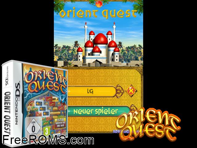 Orient Quest Europe Germany NDS game showing 3D box cover and gameplay screenshot