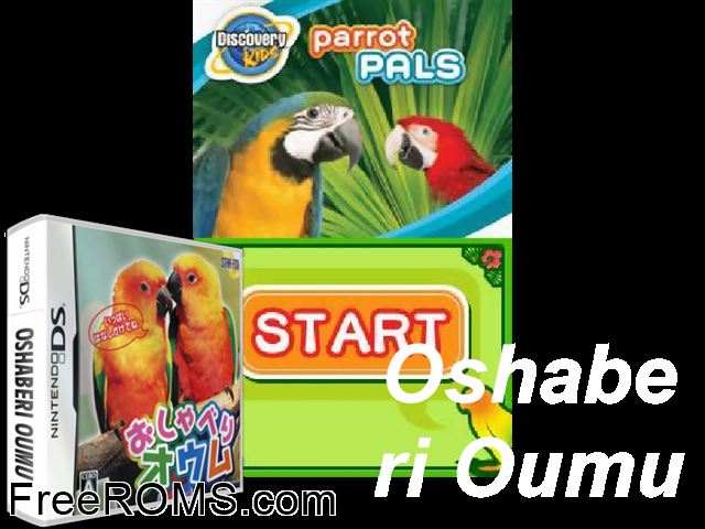 Oshaberi Oumu Japan NDS game showing 3D box cover and gameplay screenshot