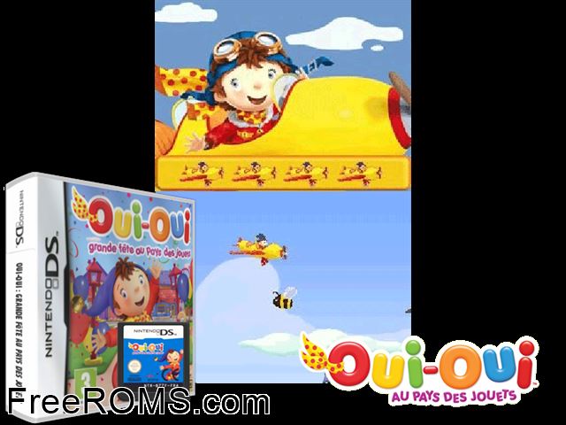 Oui-Oui - Grande Fete au Pays des Jouets France NDS game showing 3D box cover and gameplay screenshot