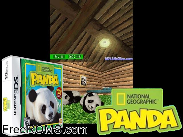 Petz - My Baby Panda Europe NDS game showing 3D box cover and gameplay screenshot