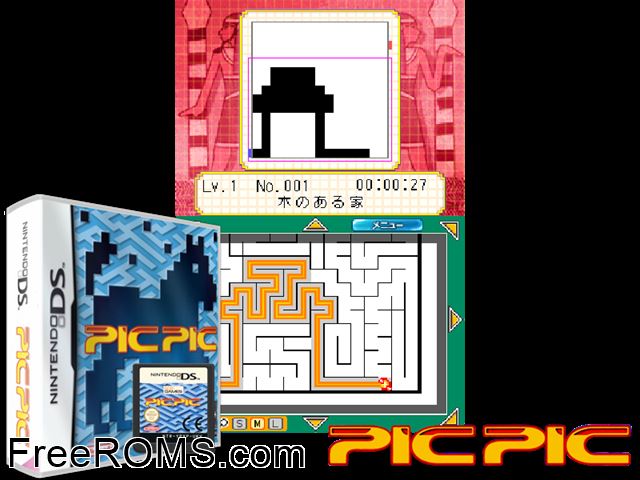 Pic Pic Europe NDS game showing 3D box cover and gameplay screenshot