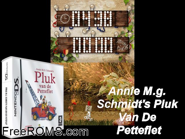 Pluk van de Petteflet Netherlands NDS game showing 3D box cover and gameplay screenshot