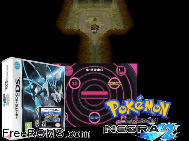 Pokemon Edicion Negra 2 NDS game showing 3D box cover and gameplay screenshot