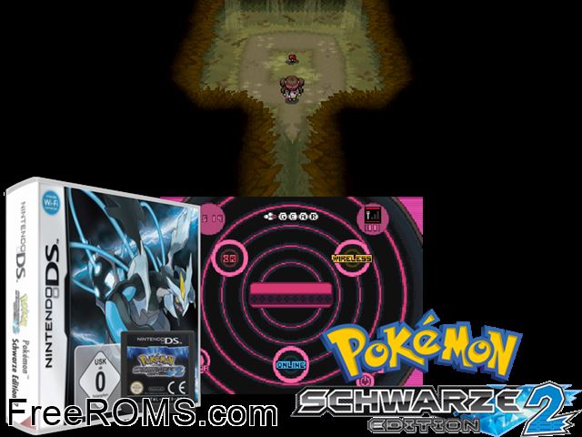 Pokemon Schwarze Edition 2 NDS game showing 3D box cover and gameplay screenshot