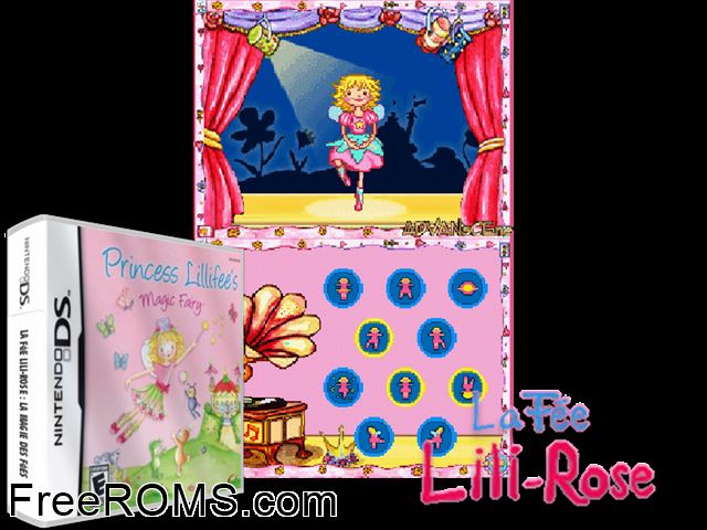 Princess Lillifee - Fairy Magic Europe NDS game showing 3D box cover and gameplay screenshot