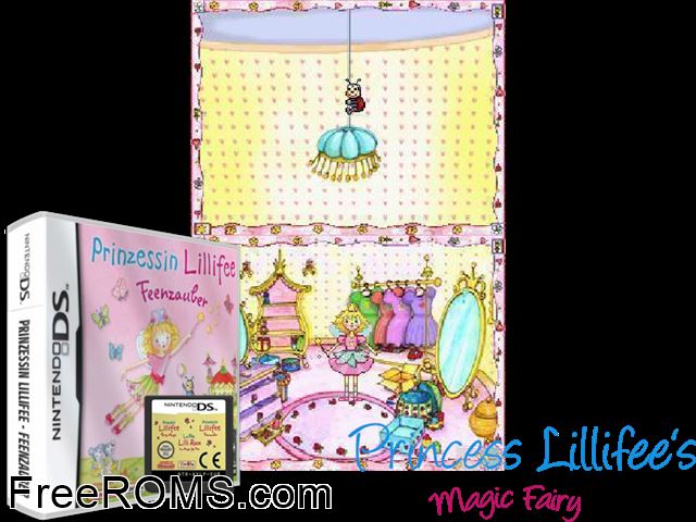 Prinzessin Lillifee - Feenzauber Germany NDS game showing 3D box cover and gameplay screenshot