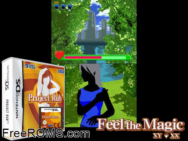 Project Rub Europe NDS game showing 3D box cover and gameplay screenshot