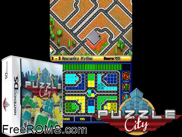 Puzzle City Germany NDS game showing 3D box cover and gameplay screenshot