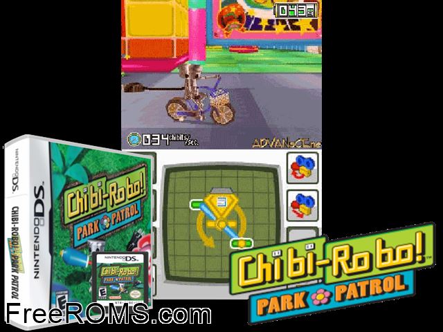 Sakasete! Chibi-Robo! Japan NDS game showing 3D box cover and gameplay screenshot