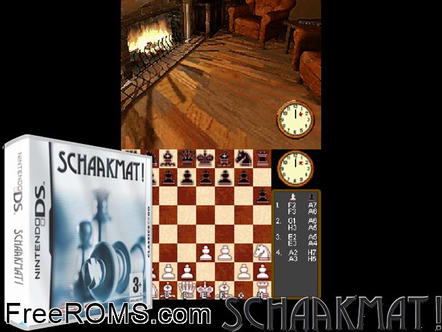 Schaakmat! Europe NDS game showing 3D box cover and gameplay screenshot