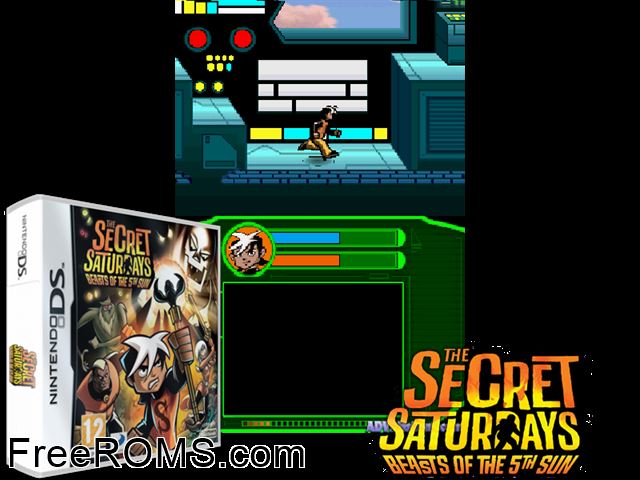 Secret Saturdays - Beasts of the 5th Sun, The NDS game showing 3D box cover and gameplay screenshot
