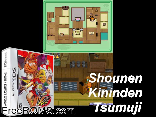 Shounen Kininden Tsumuji Japan NDS game showing 3D box cover and gameplay screenshot