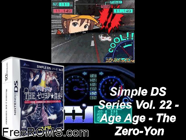 Simple DS Series Vol. 22 - The Zero-Yon Shinya Japan NDS game showing 3D box cover and gameplay screenshot