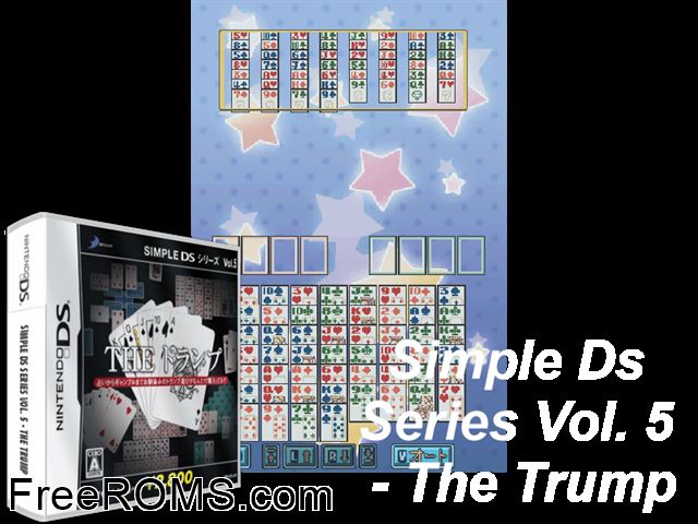 Simple DS Series Vol. 5 - The Trump Japan NDS game showing 3D box cover and gameplay screenshot