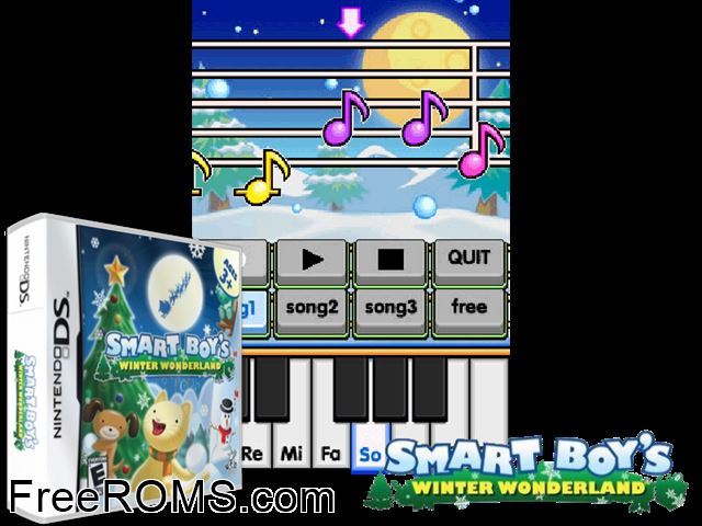 Smart Boys Winter Wonderland NDS game showing 3D box cover and gameplay screenshot