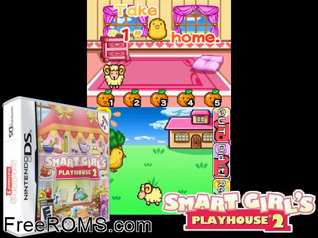 Smart Girls Playhouse 2 NDS game showing 3D box cover and gameplay screenshot