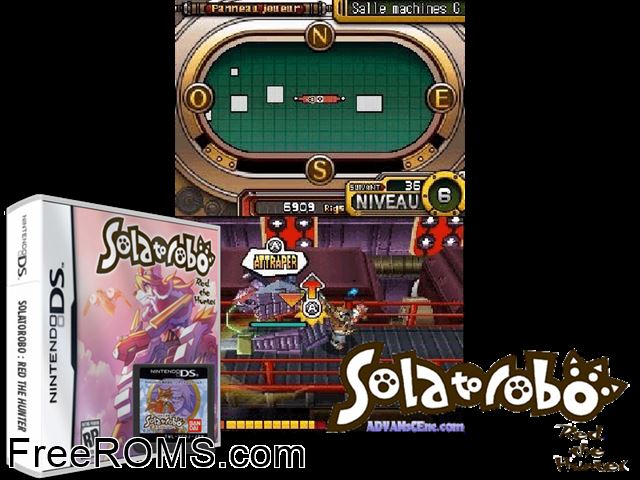 Solatorobo - Red the Hunter NDS game showing 3D box cover and gameplay screenshot