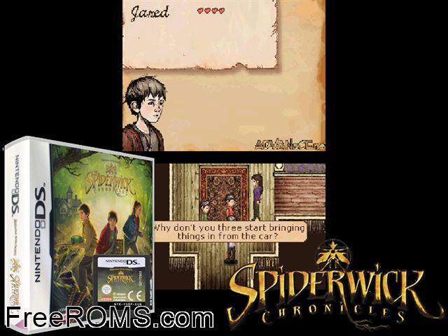 Spiderwick Chronicles, The Europe NDS game showing 3D box cover and gameplay screenshot