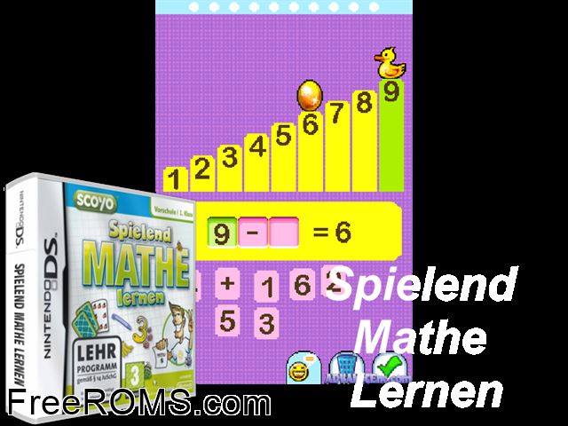 Spielend Mathe lernen Germany NDS game showing 3D box cover and gameplay screenshot