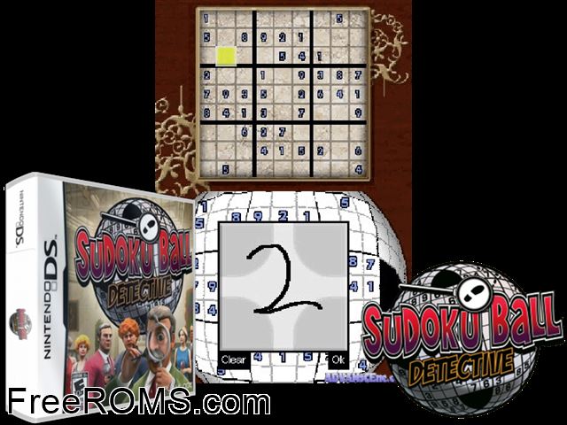 Sudoku Ball - Detective NDS game showing 3D box cover and gameplay screenshot