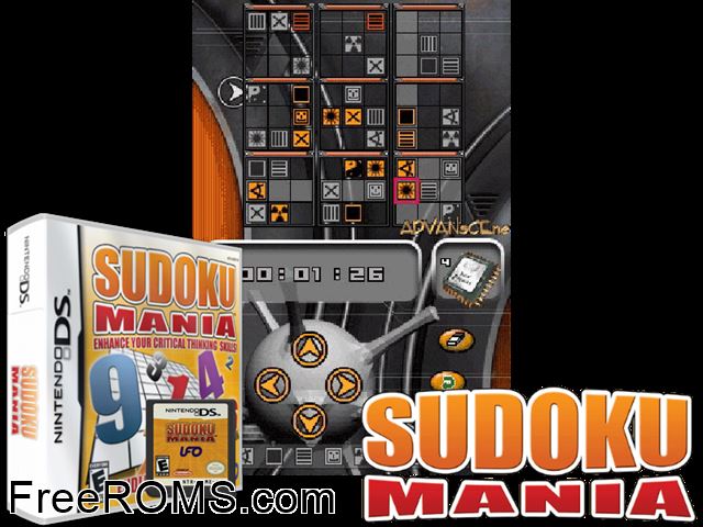 SudokuManiacs France NDS game showing 3D box cover and gameplay screenshot