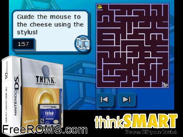 Think Kids Europe NDS game showing 3D box cover and gameplay screenshot
