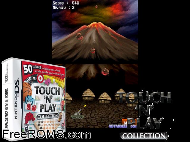 Touch N Play Collection NDS game showing 3D box cover and gameplay screenshot