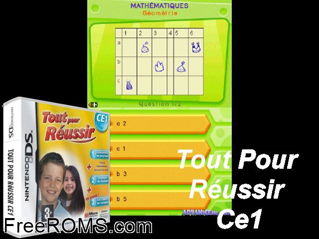 Tout pour Reussir CE1 France NDS game showing 3D box cover and gameplay screenshot