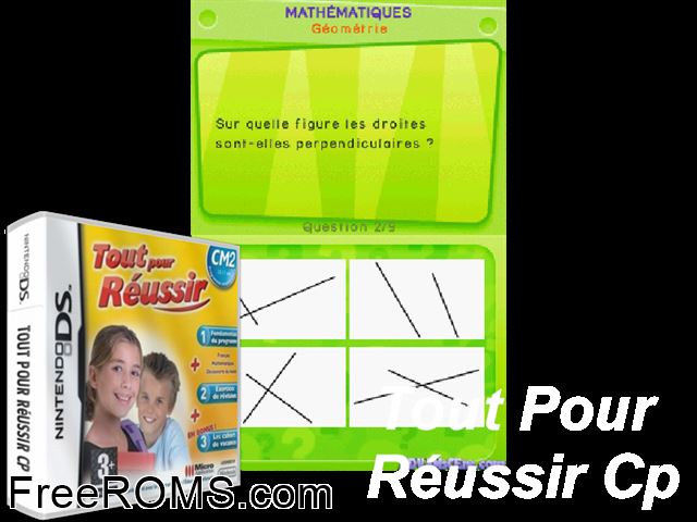 Tout pour Reussir CP France NDS game showing 3D box cover and gameplay screenshot