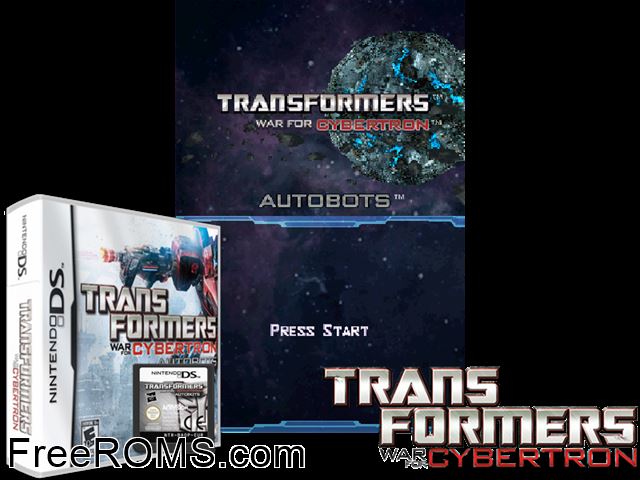 Transformers - Kampf um Cybertron - Autobots Germany NDS game showing 3D box cover and gameplay screenshot