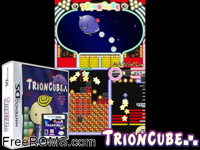 Trioncube Europe NDS game showing 3D box cover and gameplay screenshot