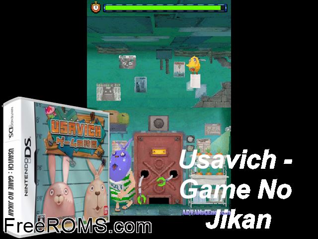 Usavich - Game no Jikan Japan NDS game showing 3D box cover and gameplay screenshot