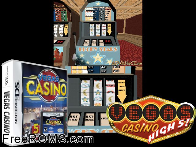 Vegas Casino High 5! Europe NDS game showing 3D box cover and gameplay screenshot