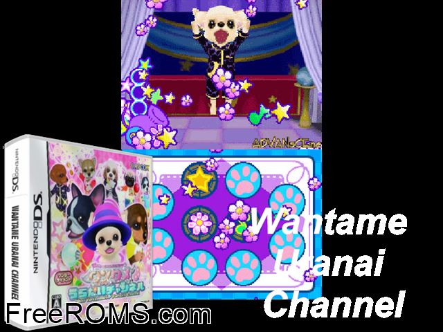 Wantame Uranai Channel Japan NDS game showing 3D box cover and gameplay screenshot