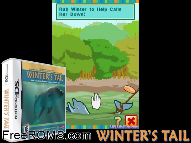 Winters Tail NDS game showing 3D box cover and gameplay screenshot