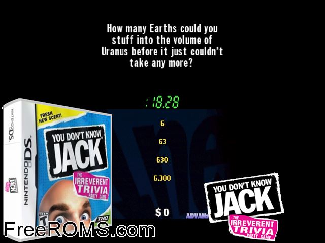 You Dont Know Jack NDS game showing 3D box cover and gameplay screenshot