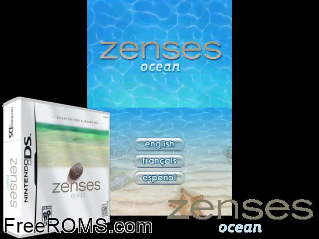 Zenses - Ocean NDS game showing 3D box cover and gameplay screenshot
