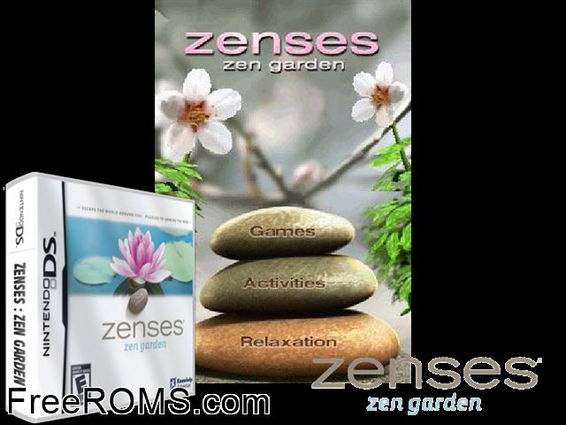 Zenses Zen Garden NDS game showing 3D box cover and gameplay screenshot