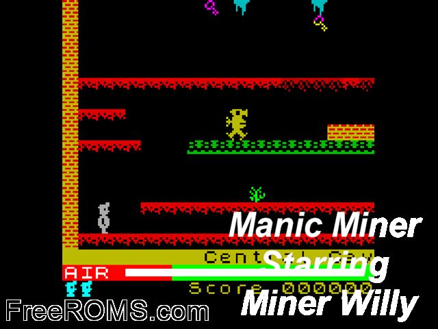 Manic Miner Alpha V0.1g by Lindon Dodd NeoGeo Pocket game showing 3D box cover and gameplay screenshot