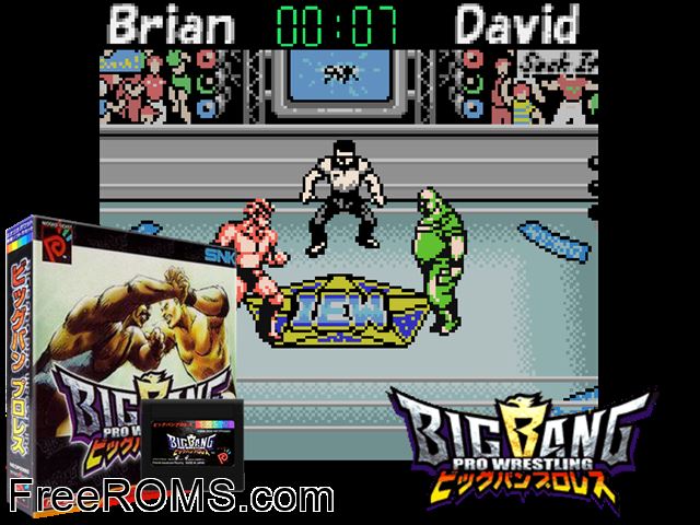 Wrestling Madness (Beta) NeoGeo Pocket game showing 3D box cover and gameplay screenshot