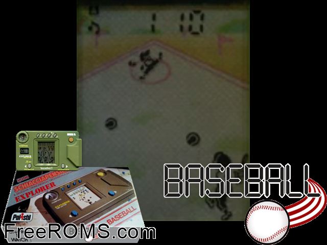 Baseball NES game showing 3D box cover and gameplay screenshot