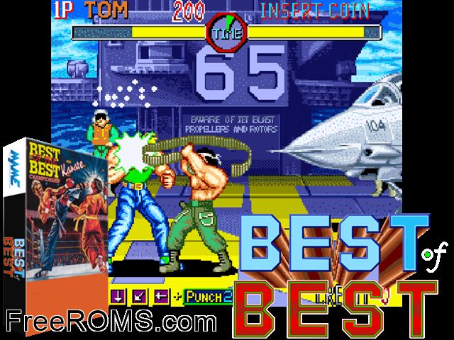 Best of the Best NES game showing 3D box cover and gameplay screenshot