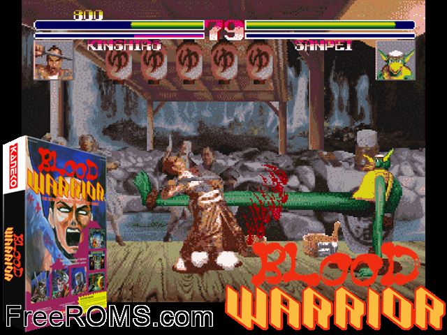 Bloody Warriors NES game showing 3D box cover and gameplay screenshot