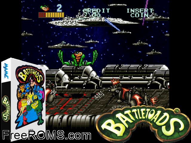 Battle Toads NES game showing 3D box cover and gameplay screenshot