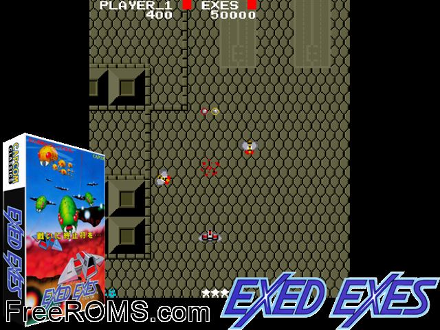 Exed Exes NES game showing 3D box cover and gameplay screenshot