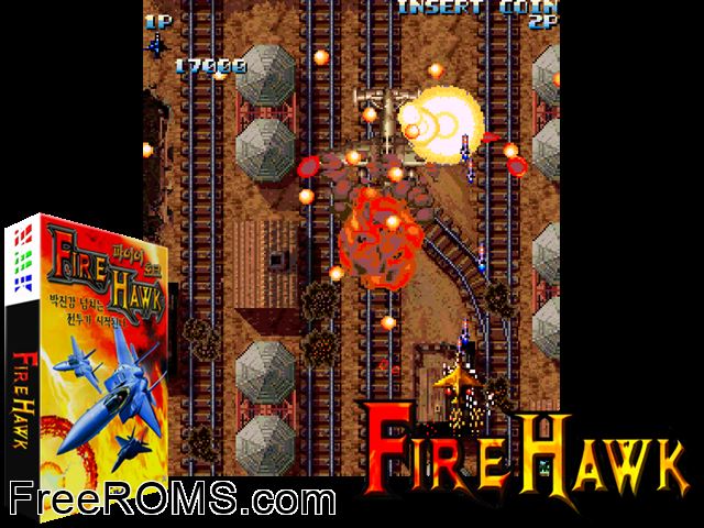 Fire Hawk NES game showing 3D box cover and gameplay screenshot