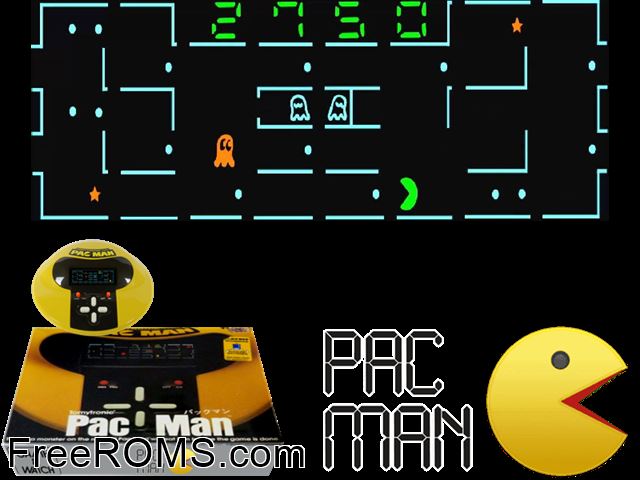 Pac-Man NES game showing 3D box cover and gameplay screenshot