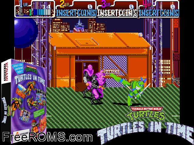Teenage Mutant Ninja Turles 2 NES game showing 3D box cover and gameplay screenshot