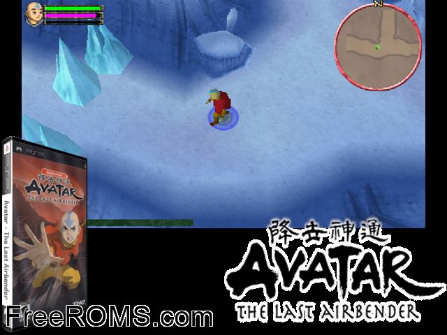 Avatar - The Last Airbender PSP game showing 3D box cover and gameplay screenshot
